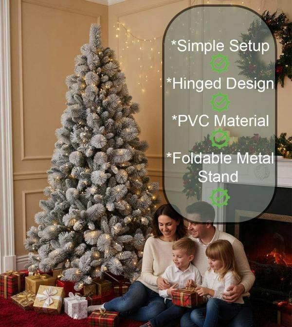 4ft to 8ft Helsinki Pre-Lit Artificial Christmas Trees with Warm White LED Lights image 3
