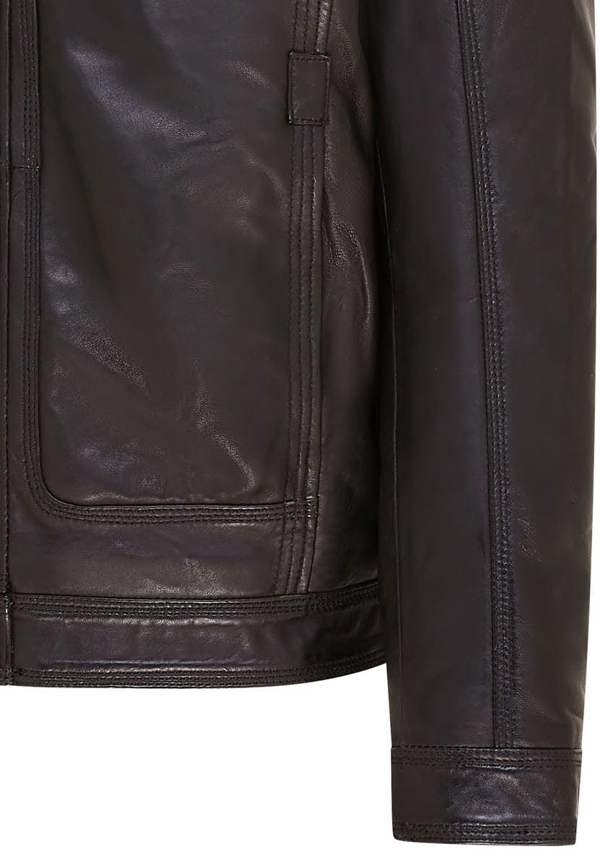 Infinity Leather Mens Trucker Shirt Leather Jacket- Tornio