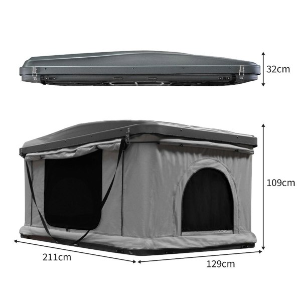 Monstershop 2-3 Person Car Roof Tent - Grey