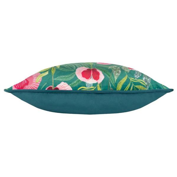 Wylder House Of Bloom Piped Poppy Cushion Cover - Teal - 