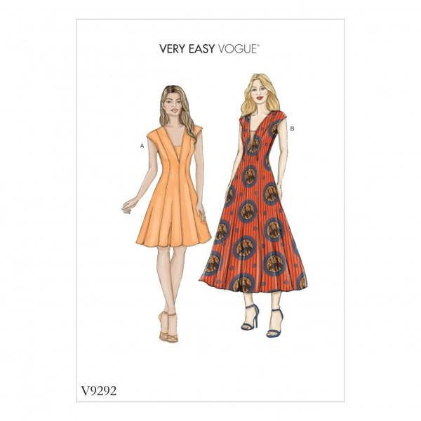 Vogue Sewing Pattern 9292, Dresses for Women, All Sizes in One Envelope - Easy