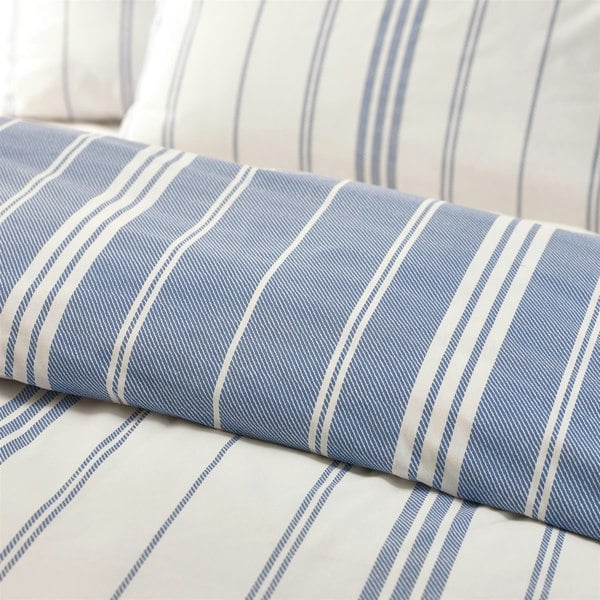 Catherine Lansfield Harbour Stripe Blue Duvet Cover Set