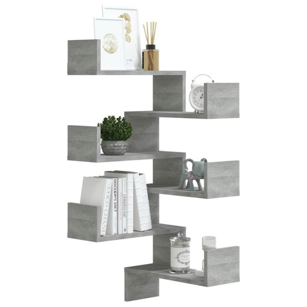 Berkfield Wall Corner Shelves 2 pcs Grey Sonoma 40x40x50 cm Engineered Wood
