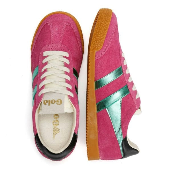 Gola Elan Glitz Suede Women's Fuchsia/Emerald/Black Trainers