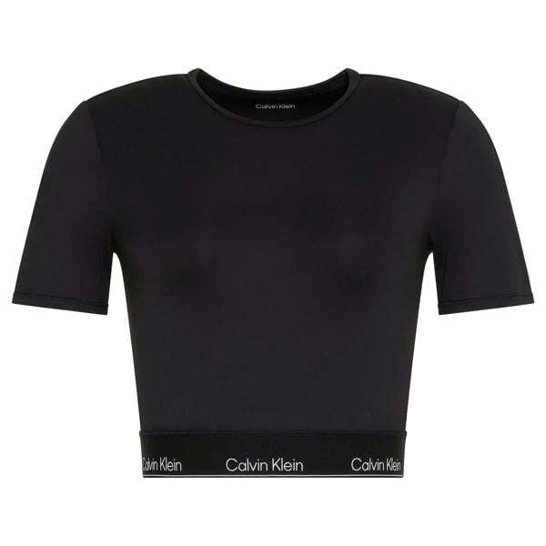 Calvin Klein Womens/Ladies Slim Crop T-Shirt - Black - 