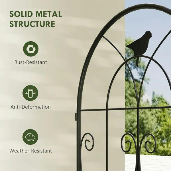 Set of 2 Garden Trellis, Metal Fence Panels for Climbing Outdoor Plants, Flowers, 180 x 50cm