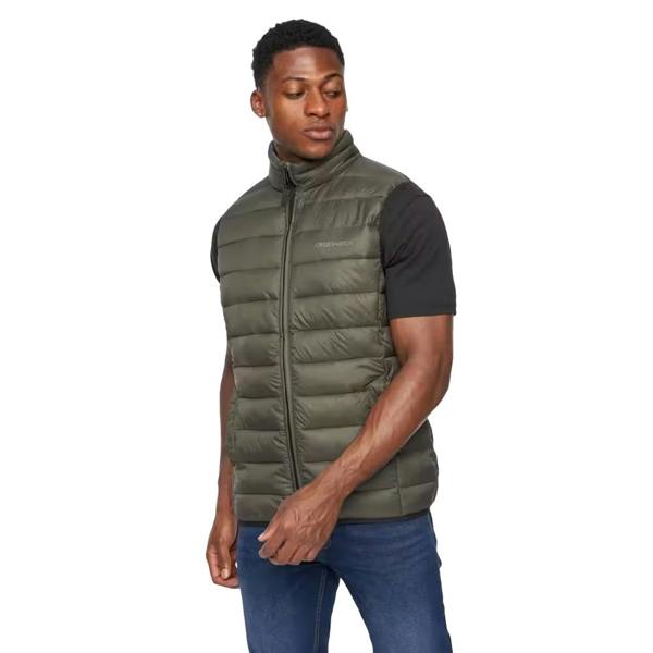 Crosshatch Mens Gattering Quilted Gilet - Olive Camo - 