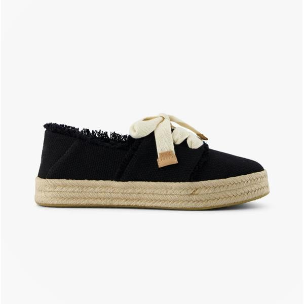 Toms CAROLINA LACE UP Shoes Espadrille   in  Black