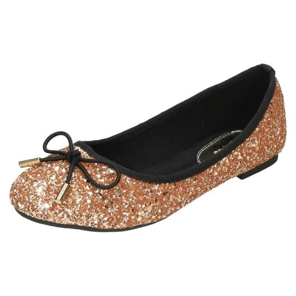 Anne Michelle Ladies Anne Michelle Glittery Ballerina Shoes