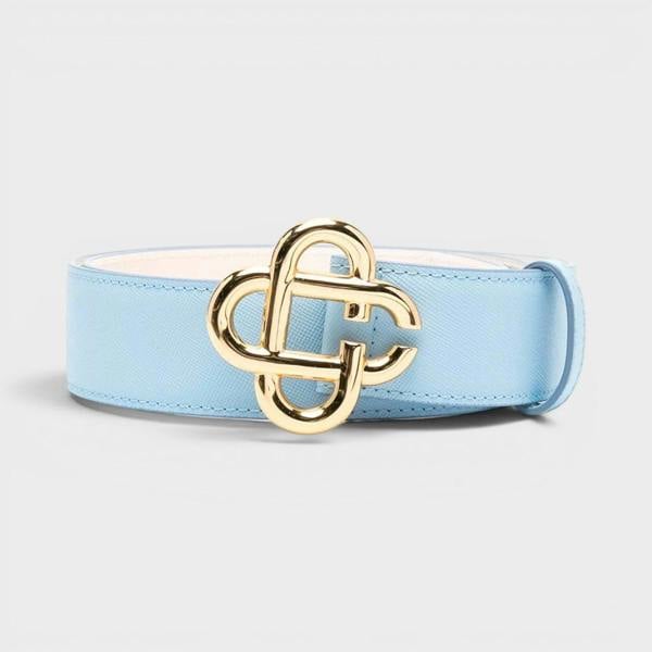 Casablanca CC Logo Buckle Belt Light Blue
