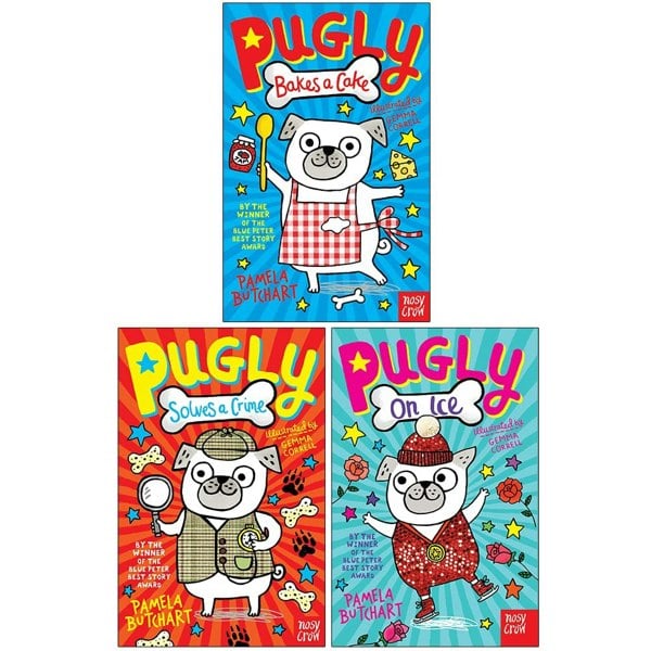 Ltd Pugly Pamela Butchart 3 Book Set Pugly Bakes a Cake, Pugly Solves a Crime & Pugly On Ice