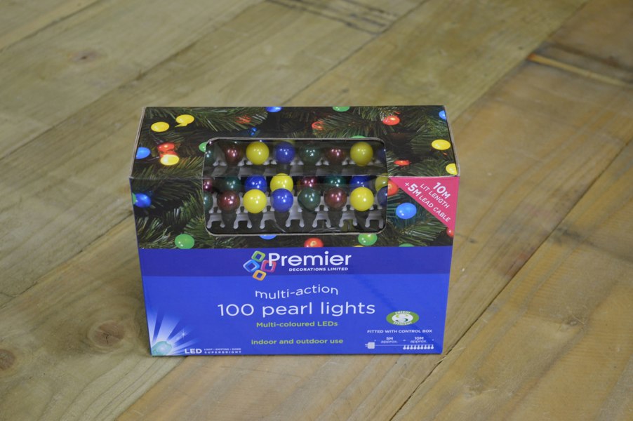 Samuel Alexander 10m 100 LED Premier Multi Action Outdoor Pearl Christmas Lights Multi Coloured
