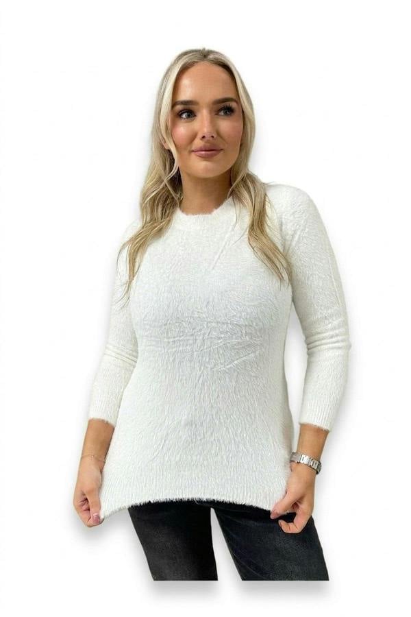 ikrush Stella Fitted Long Sleeve Fluffy Knitted Top