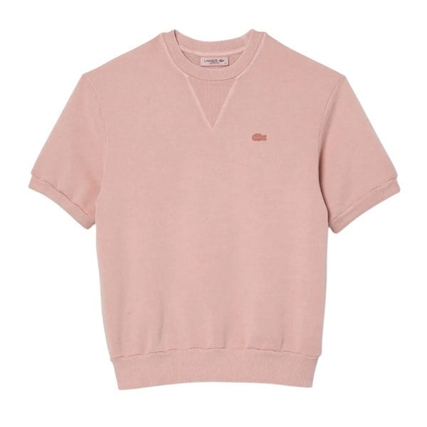 Lacoste Womens/Ladies Fleece Natural Dyed T-Shirt - Pink