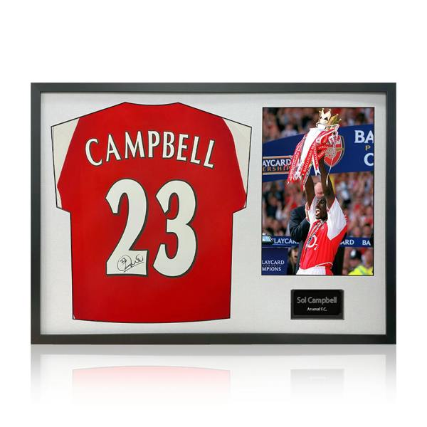 Sol Campbell Signed Arsenal Shirt Classic Frame.