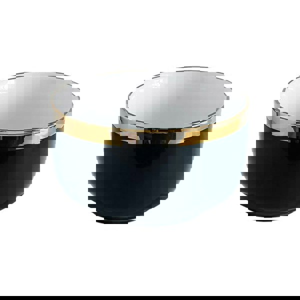 9 Piece Dinner Set, White And Dark Blue-Weilai Concept-Weilai Concept