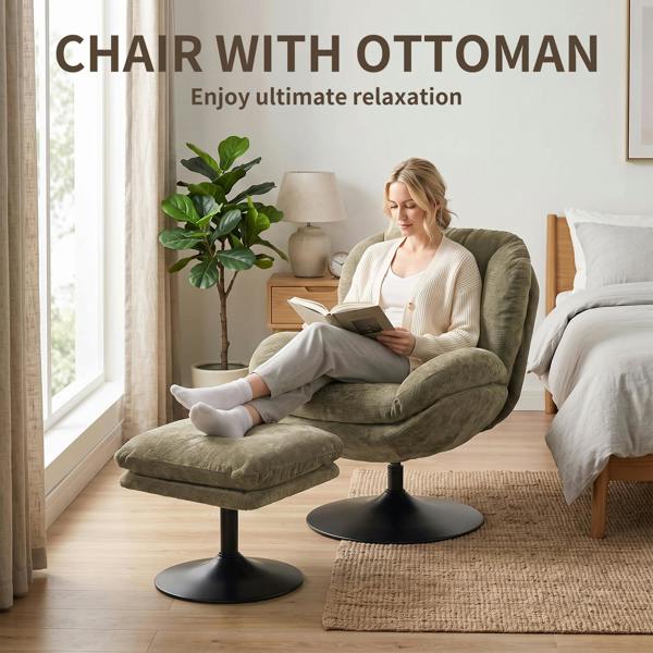 Accent Chair with Ottoman