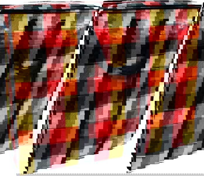 KAV Random Coloured Laundry Shopping Bags - Strong Reusable Waterproof Storage Bag with Zipper & Handle for Travel, Moving, Packing Cloths (50 x 35cm)