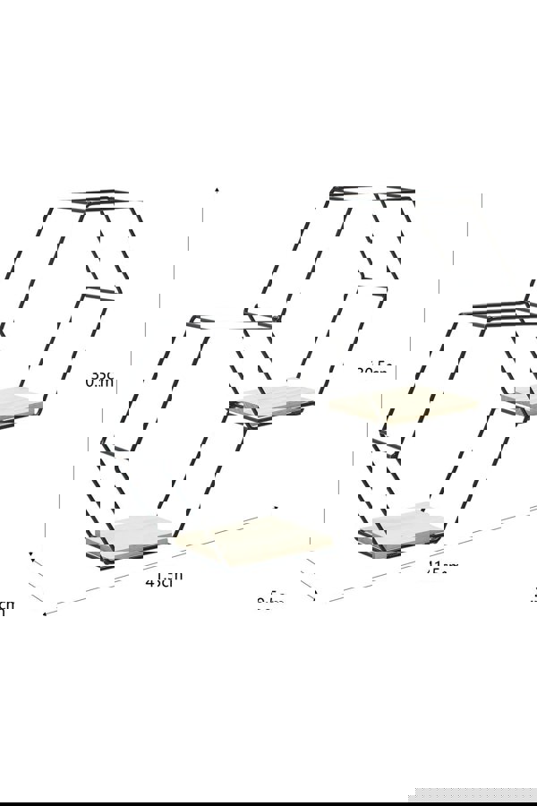 Living and Home Modern Classic Stable Hexagon Wall Shelf with Iron Frame