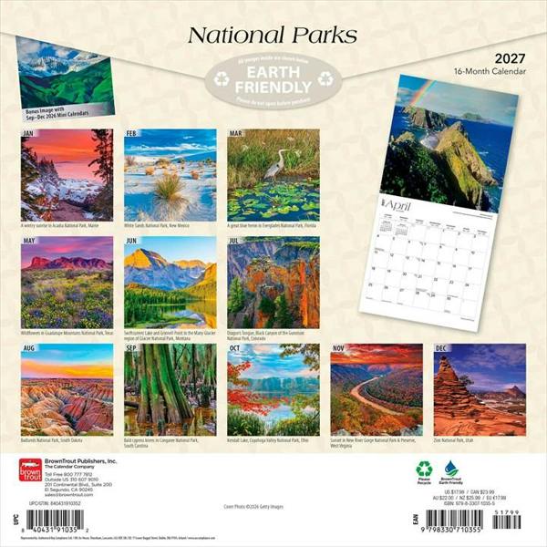 USA National Parks Calendar 2027, Wall Calendars, Month To View, Natural World, Gift