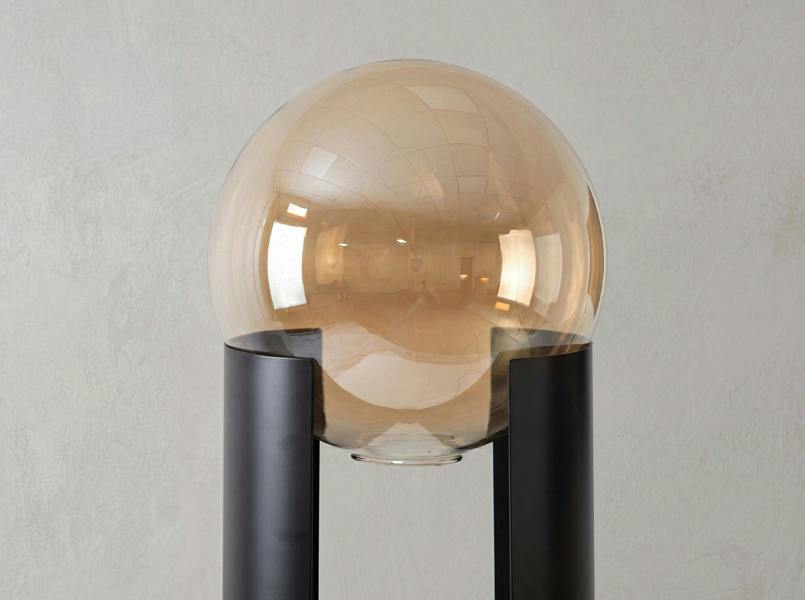 Angel Cerdá Smoked amber glass and black steel floor lamp 8108