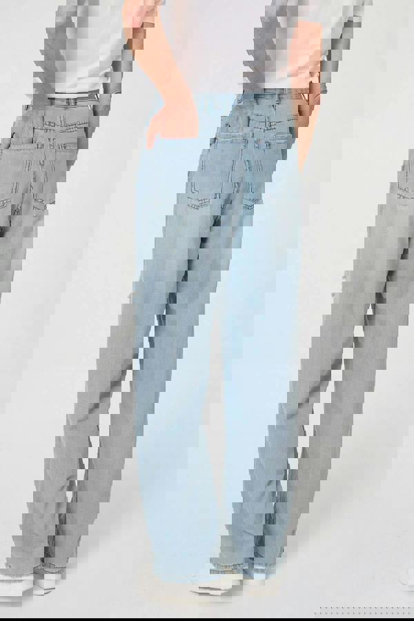 Blue | High Waist Ripped Detail Relaxed Jeans 