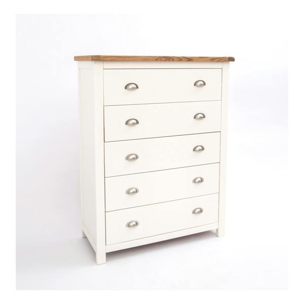 Cabinet Bits Lovere 5 Drawer Chest of Drawers Chrome Cup Handle