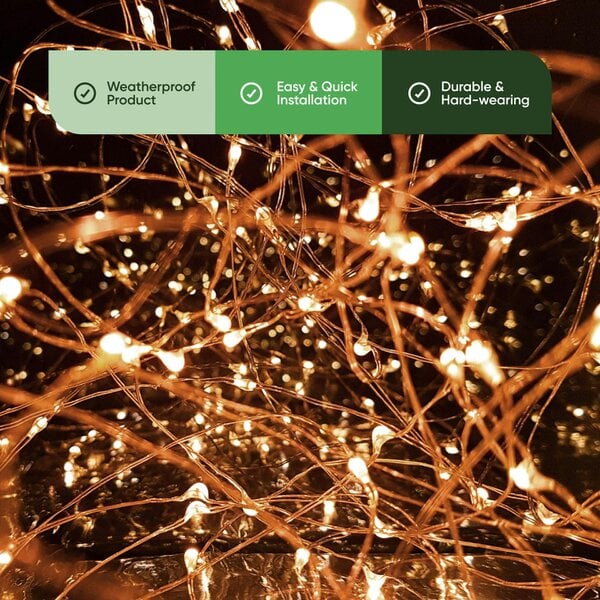 Gardenwize Pack of 2 20m Solar Fairy Lights – 100 LEDs Each