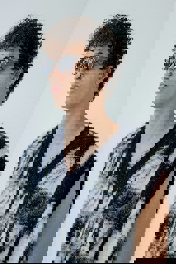 SVNX Chunky Square Frame Sunglasses in Clear Black