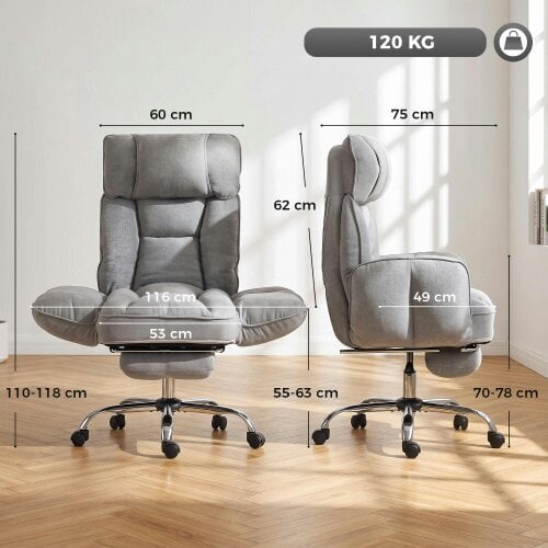 HOMCOM Executive Office Chair Height Adjustable, Grey