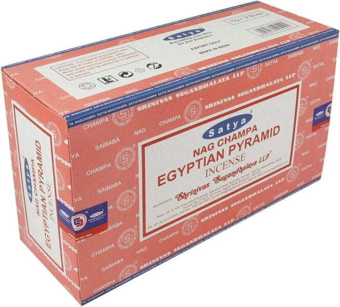 Satya Egyptian Pyramid Incense Sticks, 12 x 15g Packs