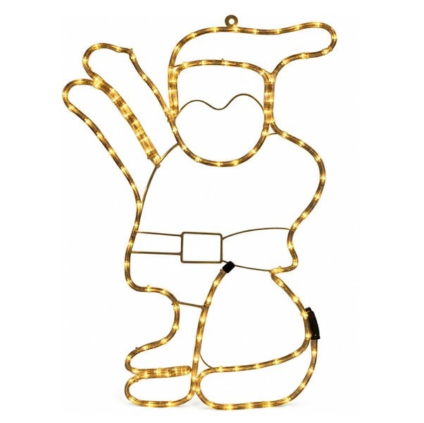 White Santa LED Rope Light Christmas Decoration, 83cm Wall Hanging
