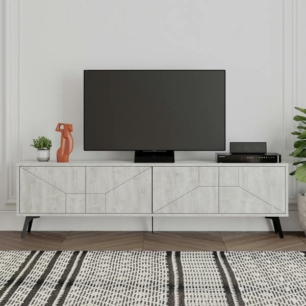 Decortie Dune Modern TV Unit Multimedia Centre with Storage Stylish TV Cabinet 65"