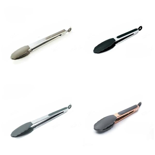 Anygleam Tong Stainless Steel Large Black Handle Clip Heat Resistant Cooking Baking Salad Steak Kitchen Gadget