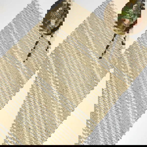 HOMESCAPES Arlyn Natural Striped Handwoven Jute Rug