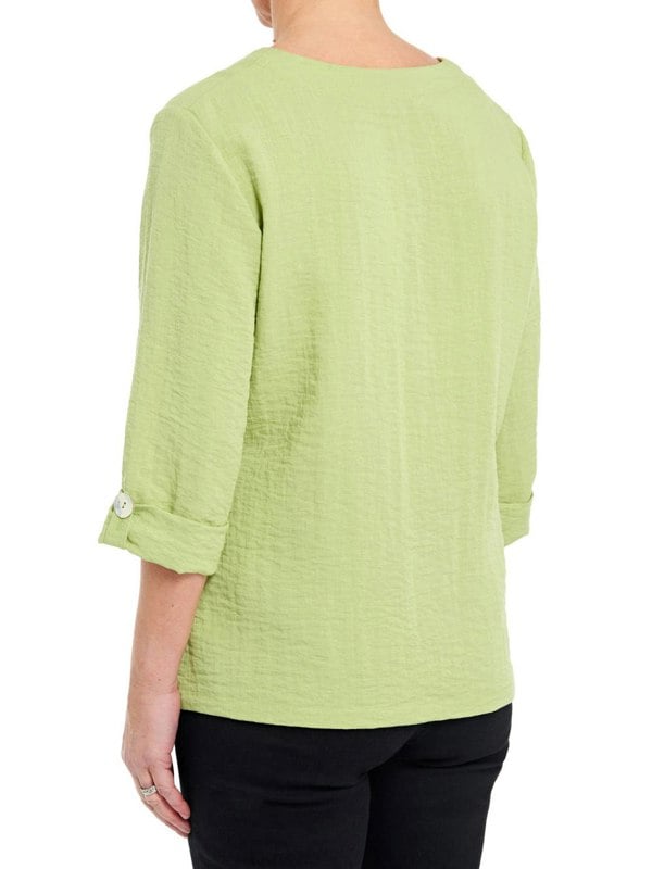 PennyPlain Asymmetric Hem Top - Pistachio