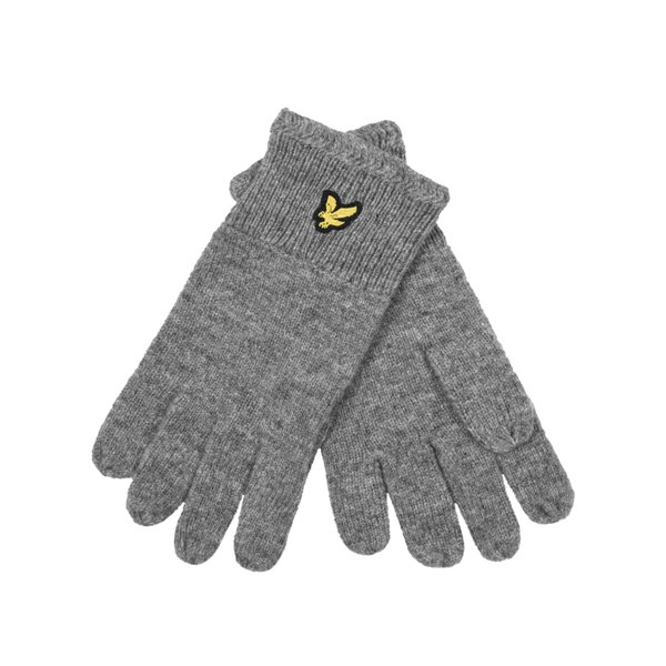 Lyle & Scott Racked Ribbed Gloves - Mid Grey Marl