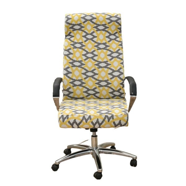 Anyseat Office Chair Cover Light Yellow Pattern Large Non-Slip Rotating Seat Case Universal Armrest Chair Protector