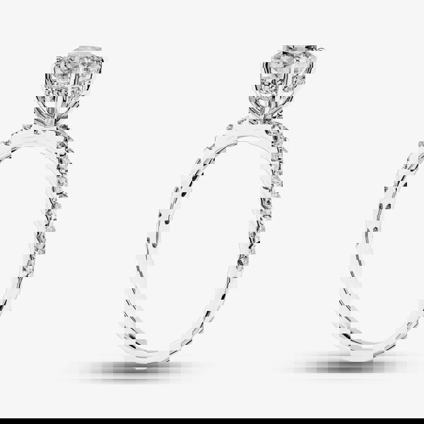 T. H. Baker 9ct White Gold Certified Lab Grown 1.50ct Brilliant Cut Diamond Shoulder Set Solitaire Ring LGR43483-150