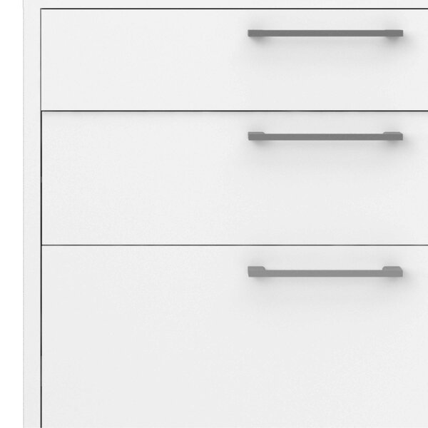Wyld Haus Dris White Wooden Bookcase 2 Shelves 4 Drawers
