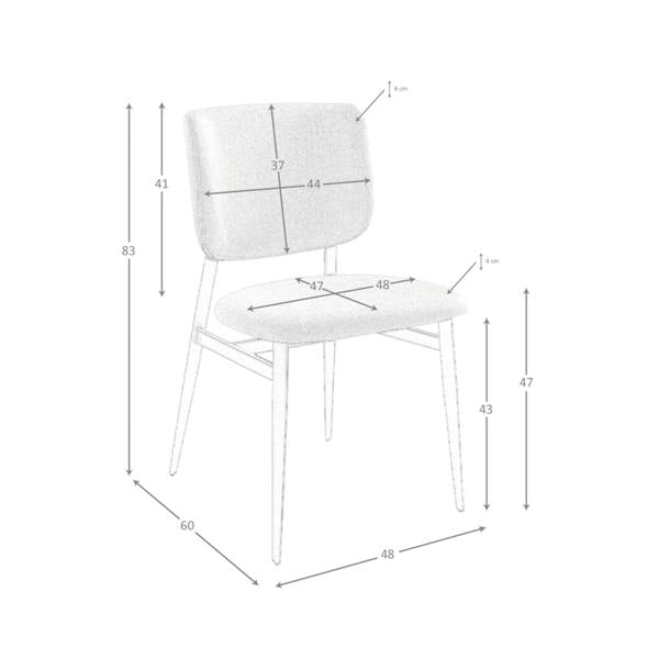 Angel Cerdá Light Grey Fabric Chair 4147