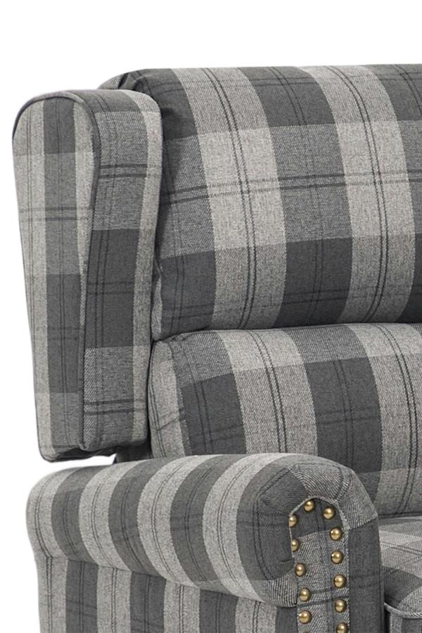 Living and Home Fabric Upholstered Sofa Pushback Reclining Chair Armchair