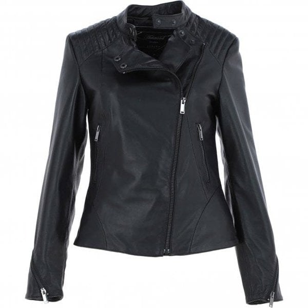 Ashwood Veg Tanned Biker Jacket With Double Button Mandarin Collar: AWL-101