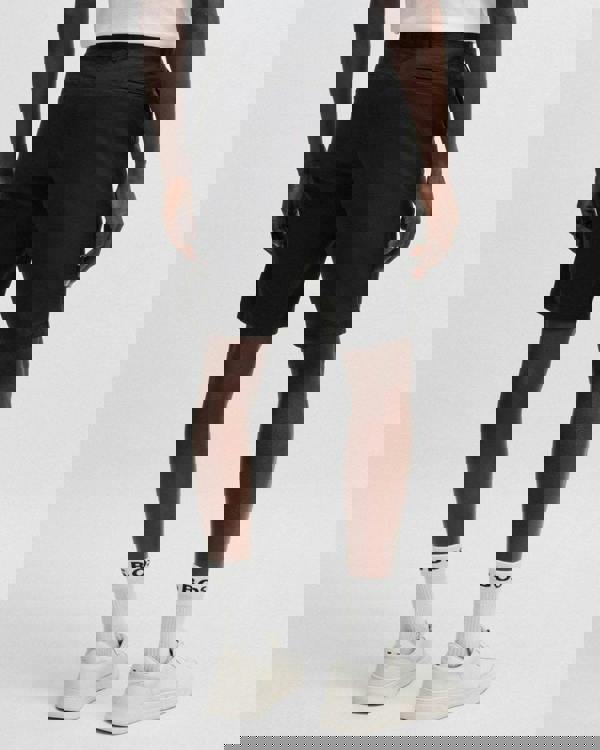 BOSS Orange Mens Slim Fit Chino Shorts in Stretch Cotton Twill - Black 001 - CHO - Designer Mens Shorts