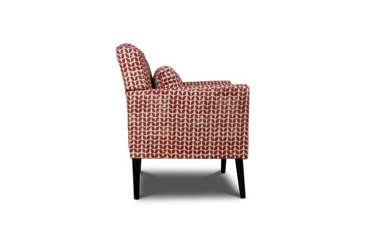 Wyld Haus Olinda Terracotta Red Patterned Fabric Upholstered Accent Armchair
