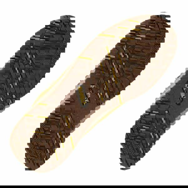 DeWalt Summit Mens Lace Up Safety Work Steel Toe/Midsole S3 Ankle Boots, showing the non-slip rubber outsole with the DeWalt logo for safety and durability.