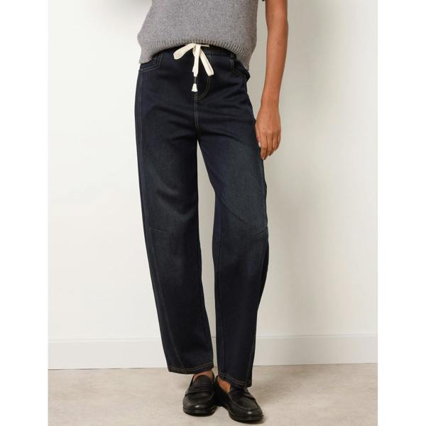 Blue Vanilla Top Stitch Barrel Leg Jeans