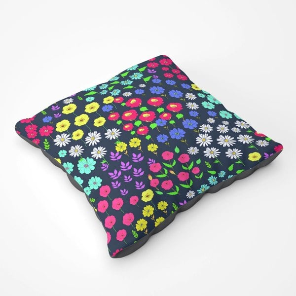 Warren Reed Multicoloured Flower Pattern Floor Cushion