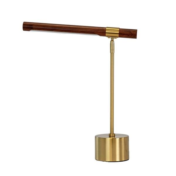 Angel Cerdá Table lamp in walnut-effect steel and polished gold steel 8122