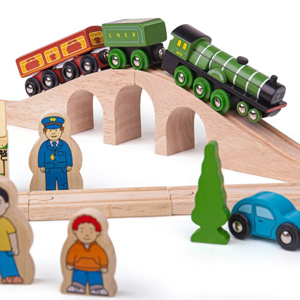 Bigjigs Rail Wooden Flying Scotsman Train Set - 42 Pieces